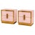 Blush pink glass and polished brass bring a soft colour accent to this pair of Italian nightstands by Justfurnituress....