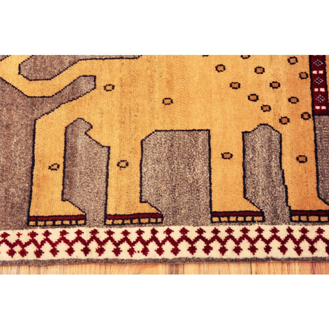 Mid 20th Century Nazmiyal Collection Vintage Persian Lion Gabbeh Rug 2 Ft X 3 Ft For Sale - Image 5 of 7