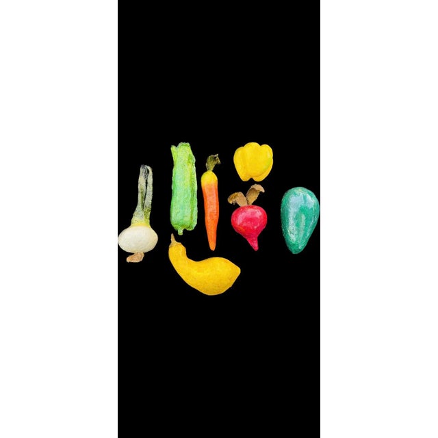 Yellow 1990s Vintage Lacquered Papier-Mâché Vegetables Collection- Set of 8 For Sale - Image 8 of 9