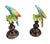 Dark Green Pair of Italian Majolica Ceramic Parrot Sculptures on Pedestals For Sale - Image 8 of 12