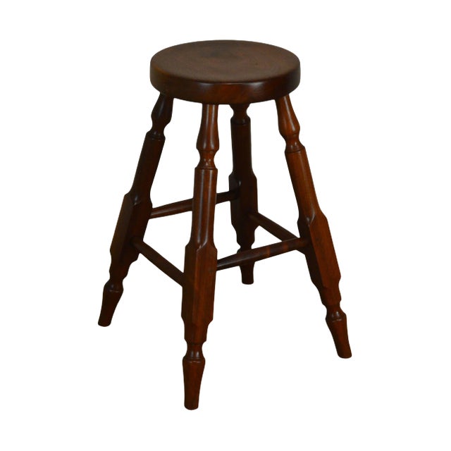 Wynnewood Woodworks Hand Crafted Solid Walnut Bar Stool For Sale