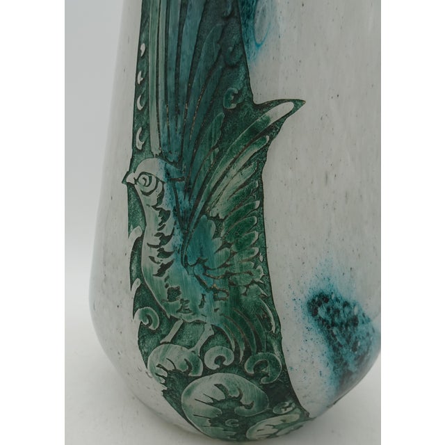 Acid Cameo Art Glass Vase with Bird Pattern from Legras, 1920s, in Very Good conditions. Designed 1920 to 1949 This piece...