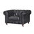 Century Chesterfield Arm Chair - Slate Leather For Sale - Image 4 of 7