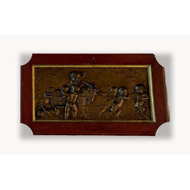 A charming pair of antique French repoussé relief panels in the manner of Claude Michel, called Clodion (1738–1814), each...