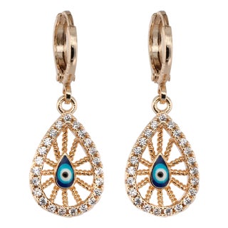 Gold Filigree Evil Eye Earrings, A Pair For Sale