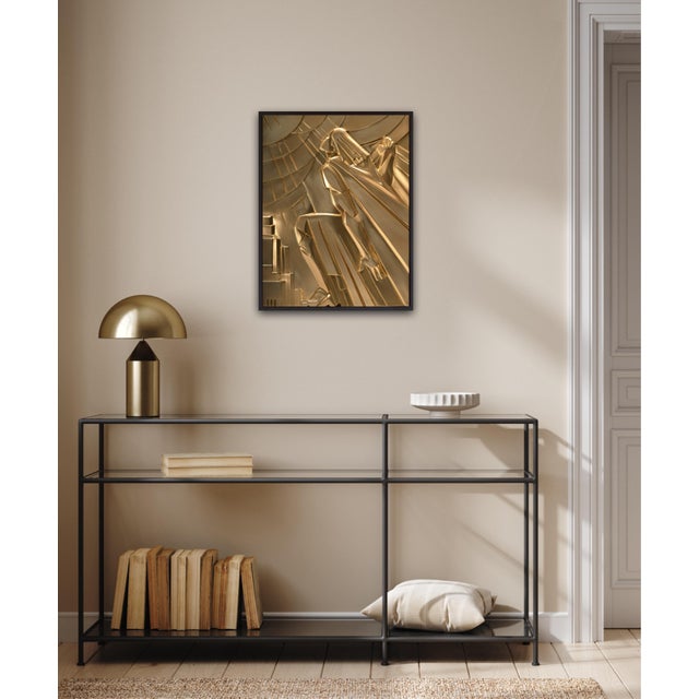 The bas-relief titled 'Enlightenment' is designed in Art Deco style and based on the historic relief works of the American...