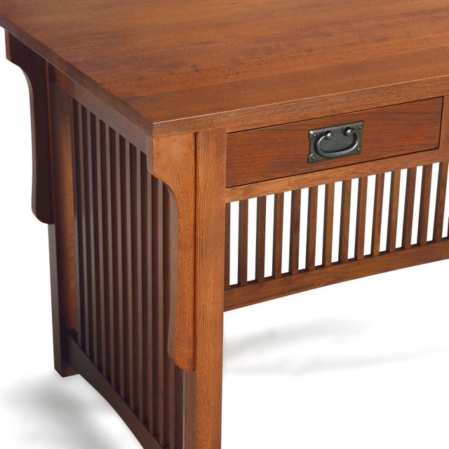 Mission Crofter 3 Drawer Library Desk Micheals Cherry For Sale In Chicago - Image 6 of 8