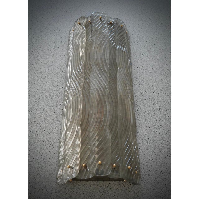 Murano Art Glass Semi Circle Transparent Wall Light, 2000 For Sale - Image 6 of 10