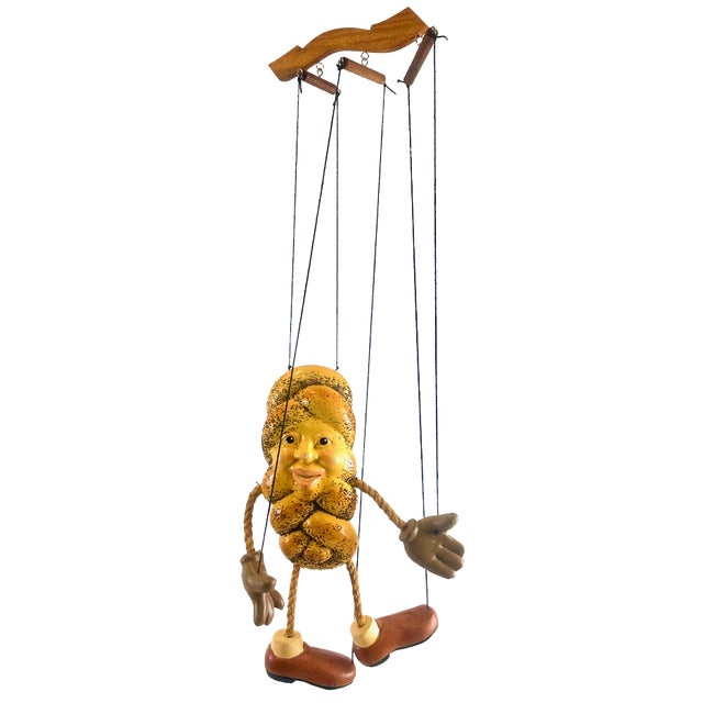 Vintage Handcrafted German Challah Bread Marionette Puppet, 1970s For Sale