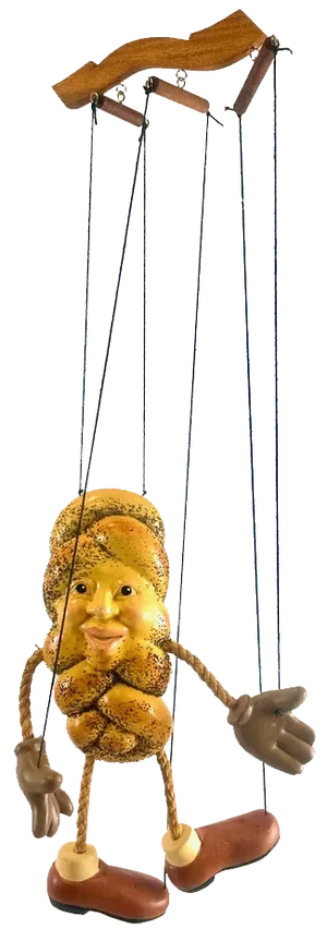 Vintage Handcrafted German Challah Bread Marionette Puppet, 1970s