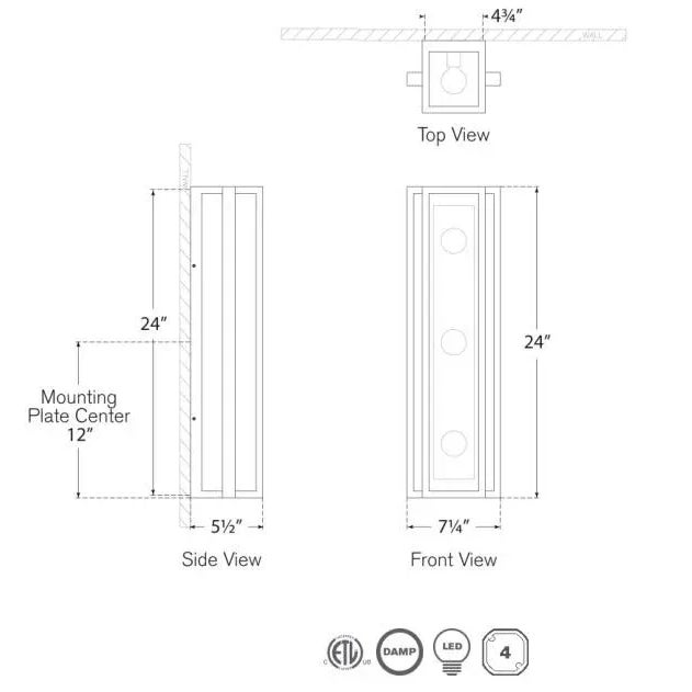 Modern Ian K. Fowler for Visual Comfort Signature Halle 24" Vanity Light in Polished Nickel with Clear Glass For Sale - Image 3 of 3