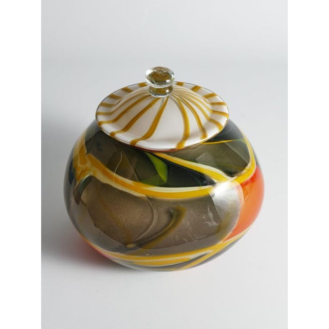 Large Studio Glass Lidded Jar by Ragnar Klenell, Sweden, 2012 For Sale - Image 10 of 18