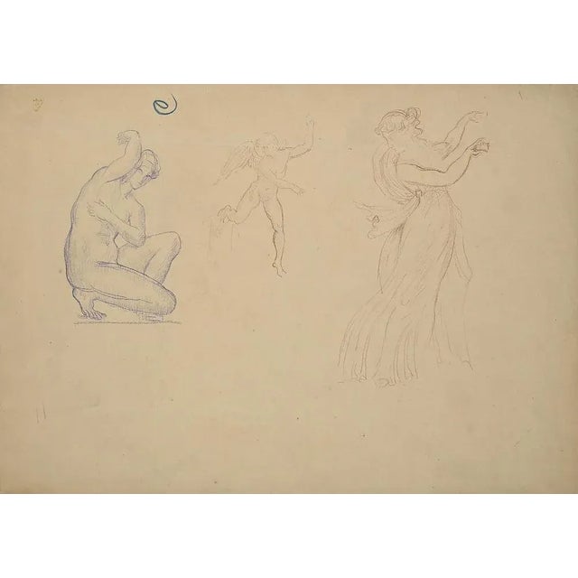 Figures is an Original Pencil Drawing realized by Maurice Chabas (1862-1947). The artwork is in good condition. Maurice...