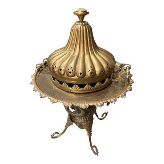 1920s Large Brass Turkish Brazier Incense Burner For Sale