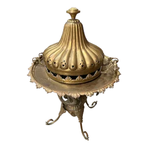 1920s Large Brass Turkish Brazier Incense Burner