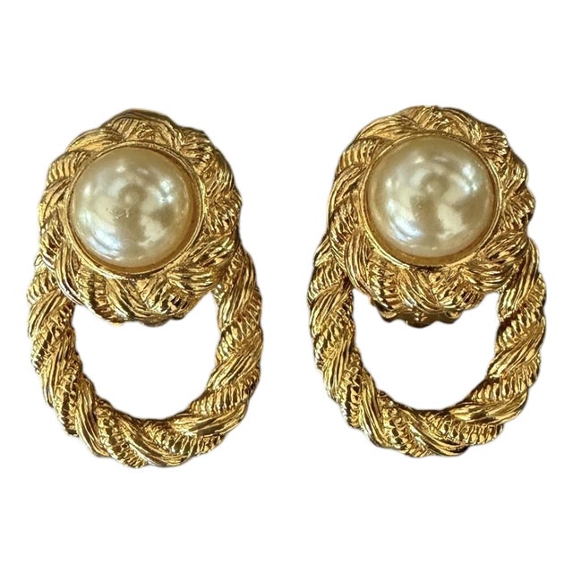 Vintage Clip-on Door Knocker Earrings, A Pair For Sale