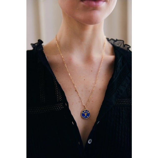 Boho Chic HART Love & Fear Coin Necklace For Sale - Image 3 of 7