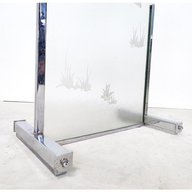 Mid-Century Modern Engraved Glass Panels, 1950s, Set of 2 For Sale - Image 3 of 8