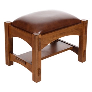 Craftsman / Mission Mortise and Tenon Foot Stool - Chestnut For Sale