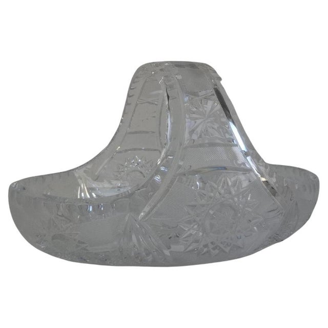 Mid-Century Modern Cut Crystal Basket, 1970 For Sale - Image 12 of 12