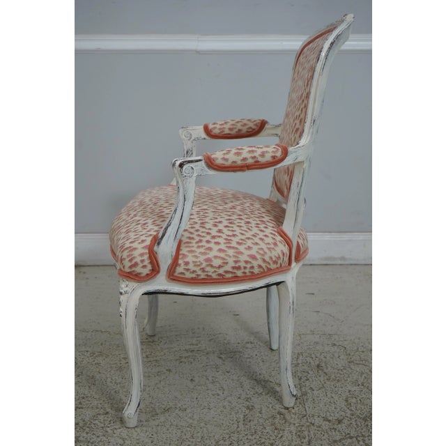 French Pair Newly Upholstered French Louis XV Armchairs For Sale - Image 3 of 12