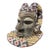 Vintage Large African Tribal Beaded Kuba Royal Head Mask Congo 14" H For Sale