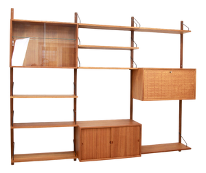Royal System Shelving System in Teak from Poul Cadovius, 1960s, Set of 15