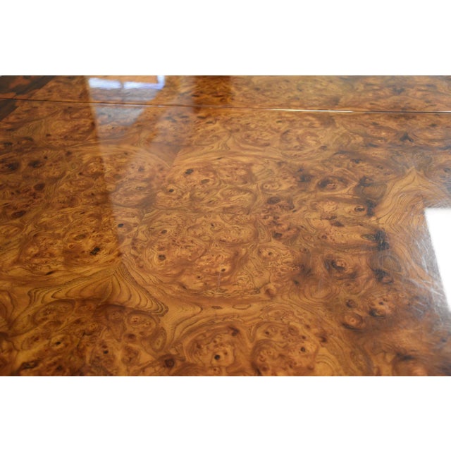 1970s Dell'Arredamento for Miniforms 94" Burl Dining Table For Sale - Image 10 of 13
