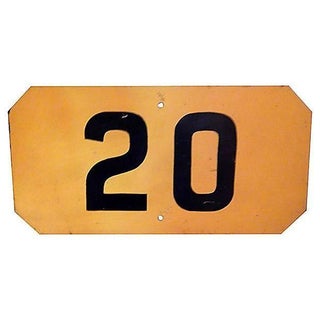 Rustic Yellow Railroad Speed Limit Sign For Sale