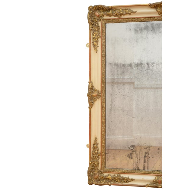 19th Century French Rococo Gilt Wall Mirror, Gesso and Glass, 1850 For Sale - Image 4 of 12