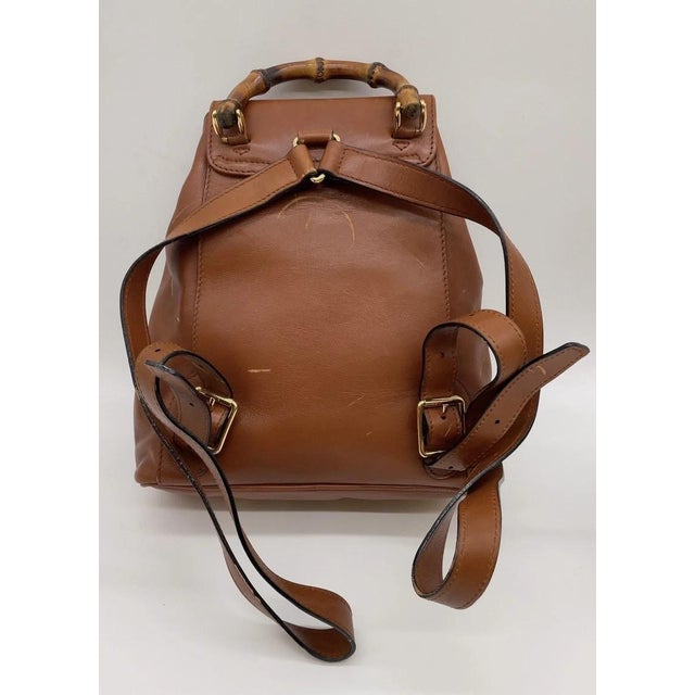1990s 1990s Gucci Bamboo Mini Backpack Leather Brown For Sale - Image 5 of 17