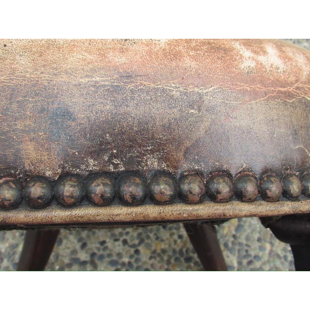 Antique English Leather Child’s Chair For Sale - Image 13 of 17