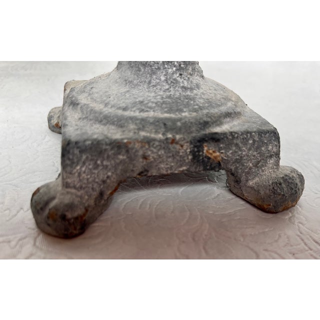 Gray Vintage French Cast Iron Pedestal Urn For Sale - Image 8 of 17