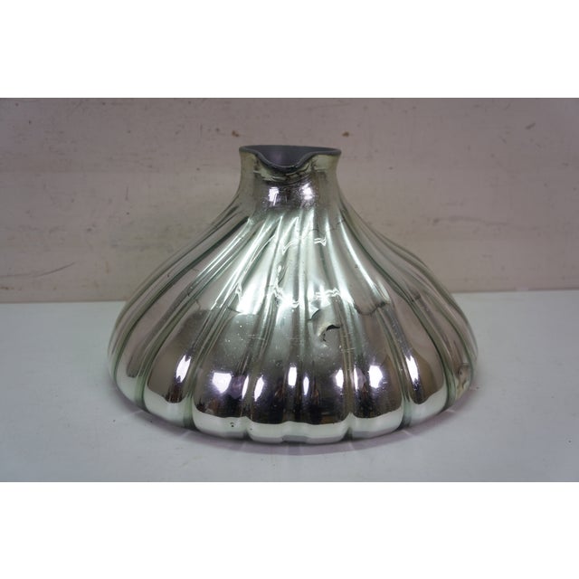Antique Victorian Hand Blown Silver Mirrored Mercury Glass Pitcher Jug For Sale - Image 12 of 18