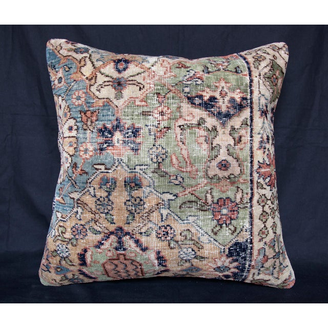 Handmade Multi Color Rug Pillow Cushion Cover -20'' X 20'' For Sale In Tampa - Image 6 of 12