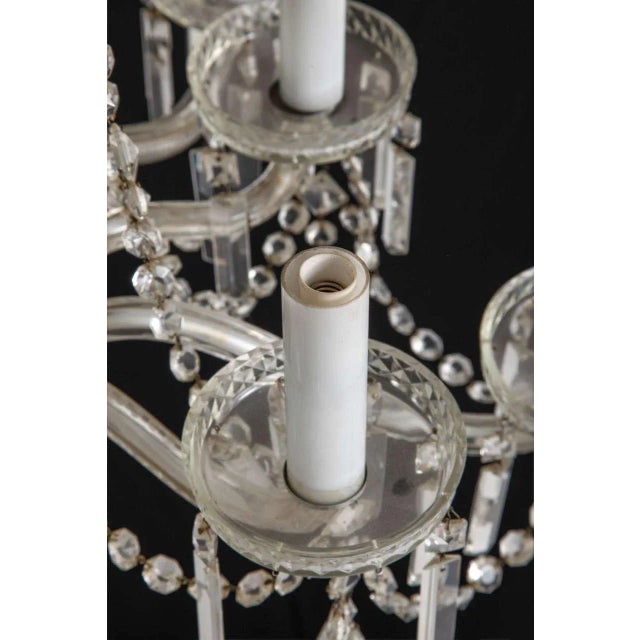 Silver Beaded Crystal Two Tiers Chandelier from Bohemia, 1940s For Sale - Image 8 of 11