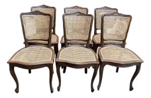 Louis XV Cane Chairs, Set of 6