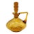 Vintage Amber Glass Cruet With Etched Floral Star Motif and Stopper For Sale