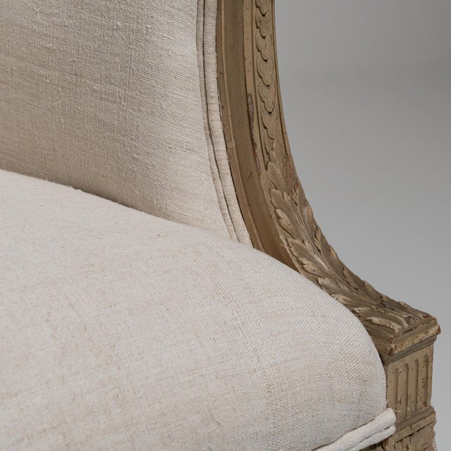 19th Century 19th Century Louis XVI Cream Wood Bergere Chairs For Sale - Image 5 of 13