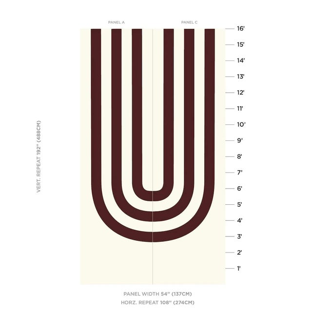 Schumacher Sample - Schumacher x Victor Glemaud Virginia Panel B in Bordeaux For Sale - Image 4 of 4