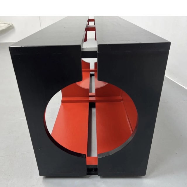 Wood De Stijl Style Low Console For Sale - Image 7 of 10