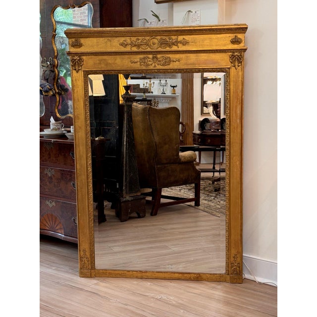 French Early 19th Century French Carved Giltwood Mirror For Sale - Image 3 of 8