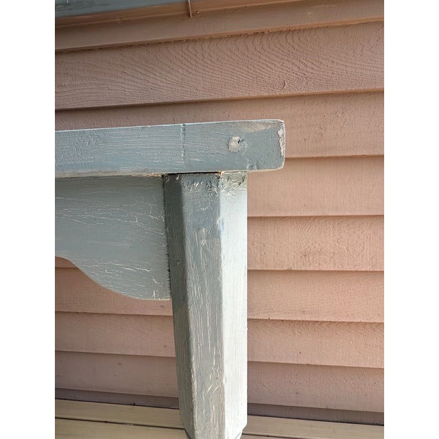 Vintage Etched Glass Carved Wood Console Table For Sale - Image 14 of 16