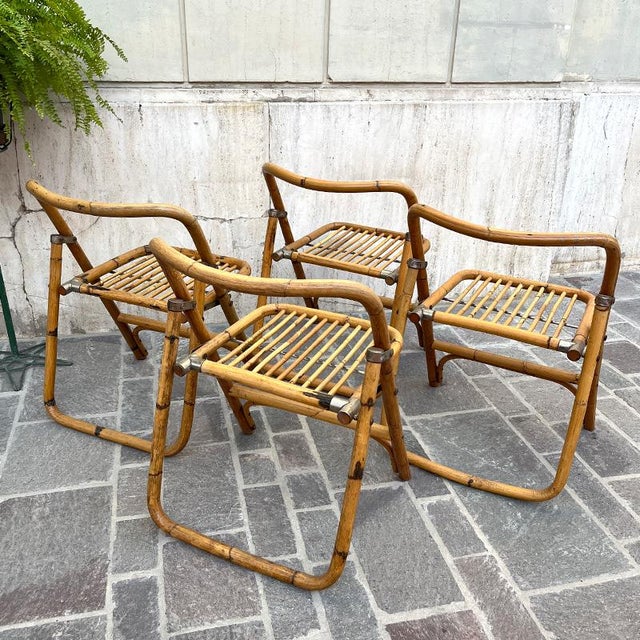 Bamboo Folding Chair from Dal Vera, Italy, 1950s For Sale - Image 4 of 17