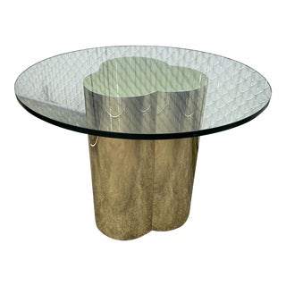 1970 Brass Laminated Dining Table Style After Curtis Jere For Sale