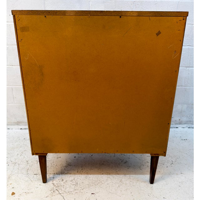 Vintage MCM Four Drawer Walnut Highboy Dresser For Sale - Image 16 of 16