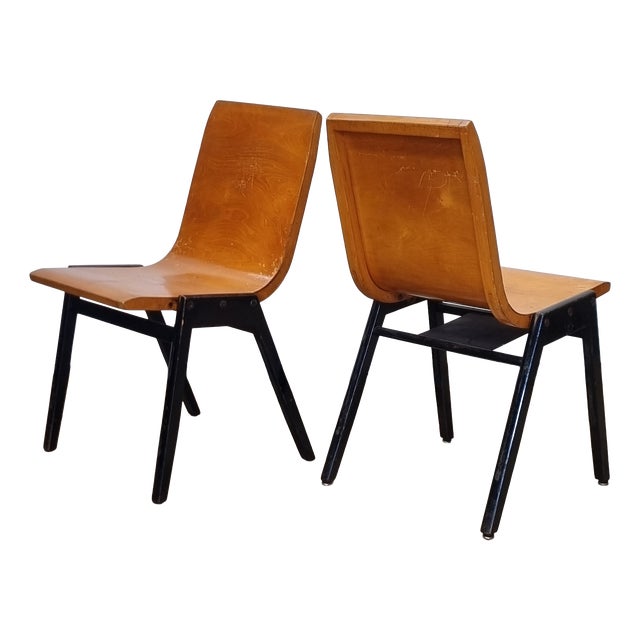Stacking Chairs from Roland Rainer, Vienna, 1952 For Sale
