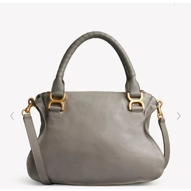 Chloé Women's Gray Marcie Small Double Carry Foldover Tote Bag, Brand New For Sale - Image 14 of 18
