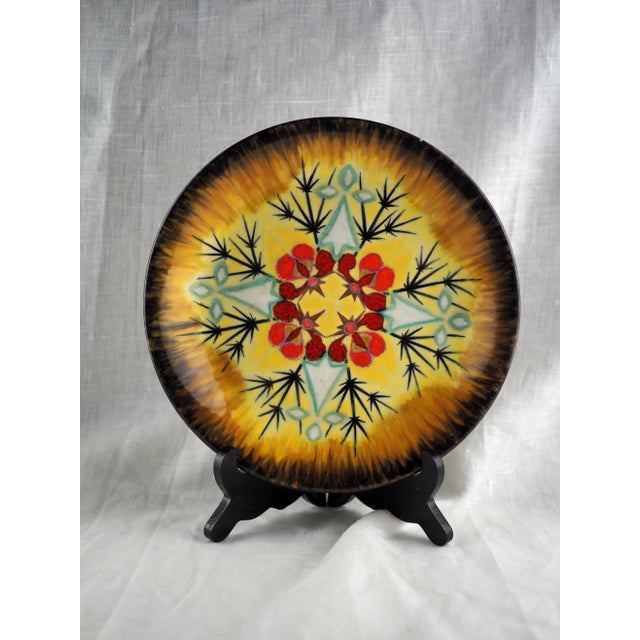 1960s-70s French Decorative Plate With Ermine and Stylized Gorse Pattern, Louis Nédellec For Sale - Image 6 of 11