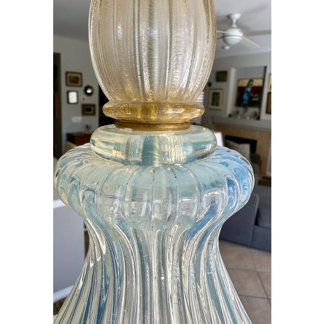 Murano Italian Blue Opalescent Table Lamp For Sale - Image 14 of 16